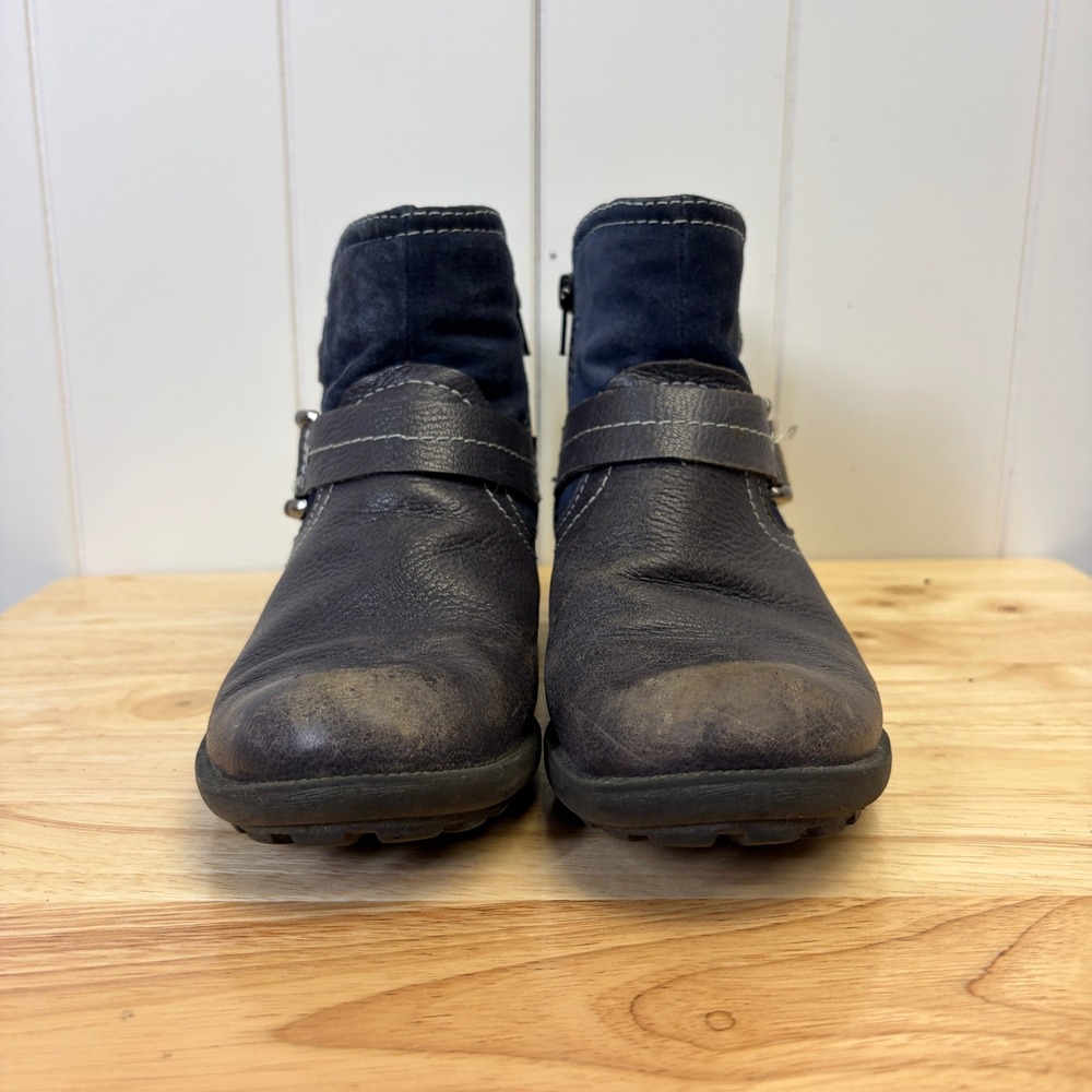 Earth Origins Moto Paris Ankle Boots Women Size 6.5 Distressed Boho Hipster Chic